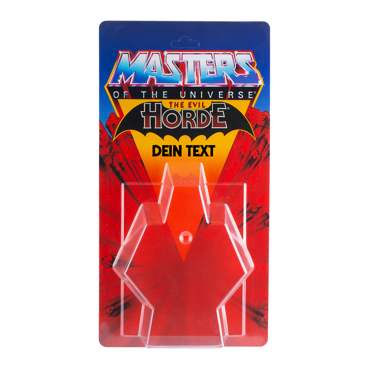 Masters of the Universe Schiebeblister Modell A + US Horde Karte + Name