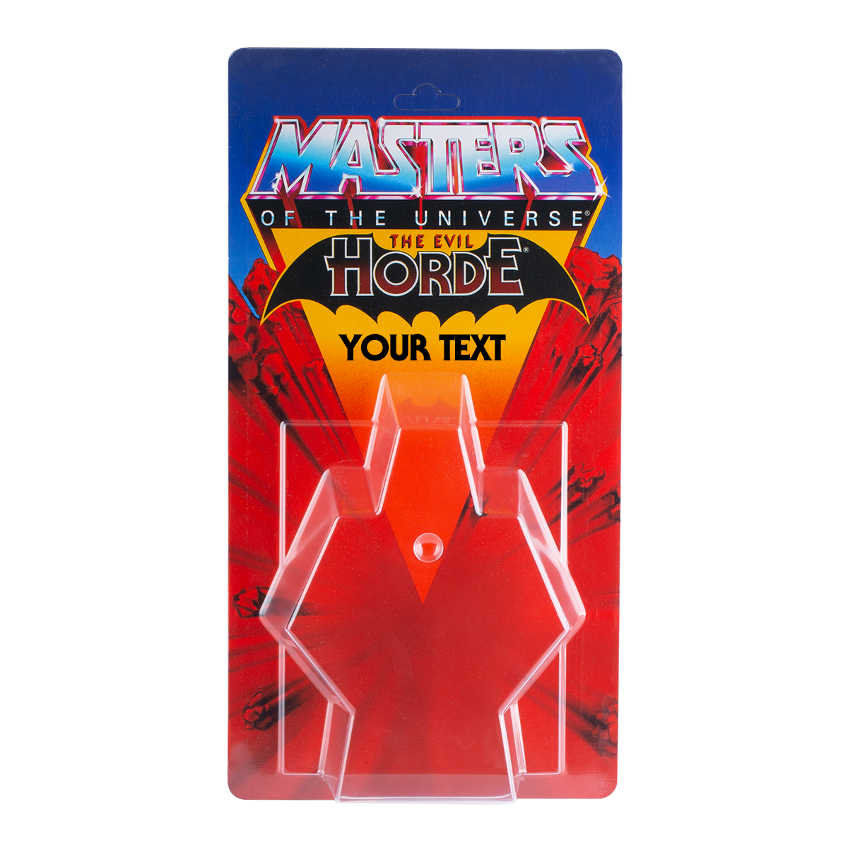 Masters of the Universe Schiebeblister Modell A + US Horde Karte + Name