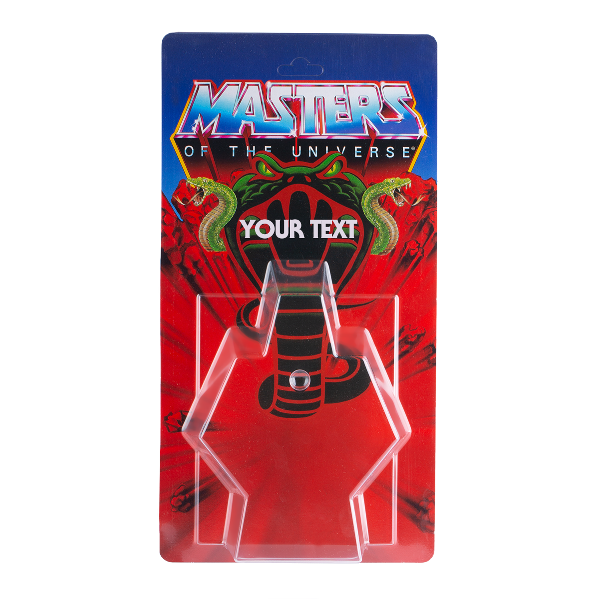Masters of the Universe Schiebeblister Modell A + US Snake Karte + Name