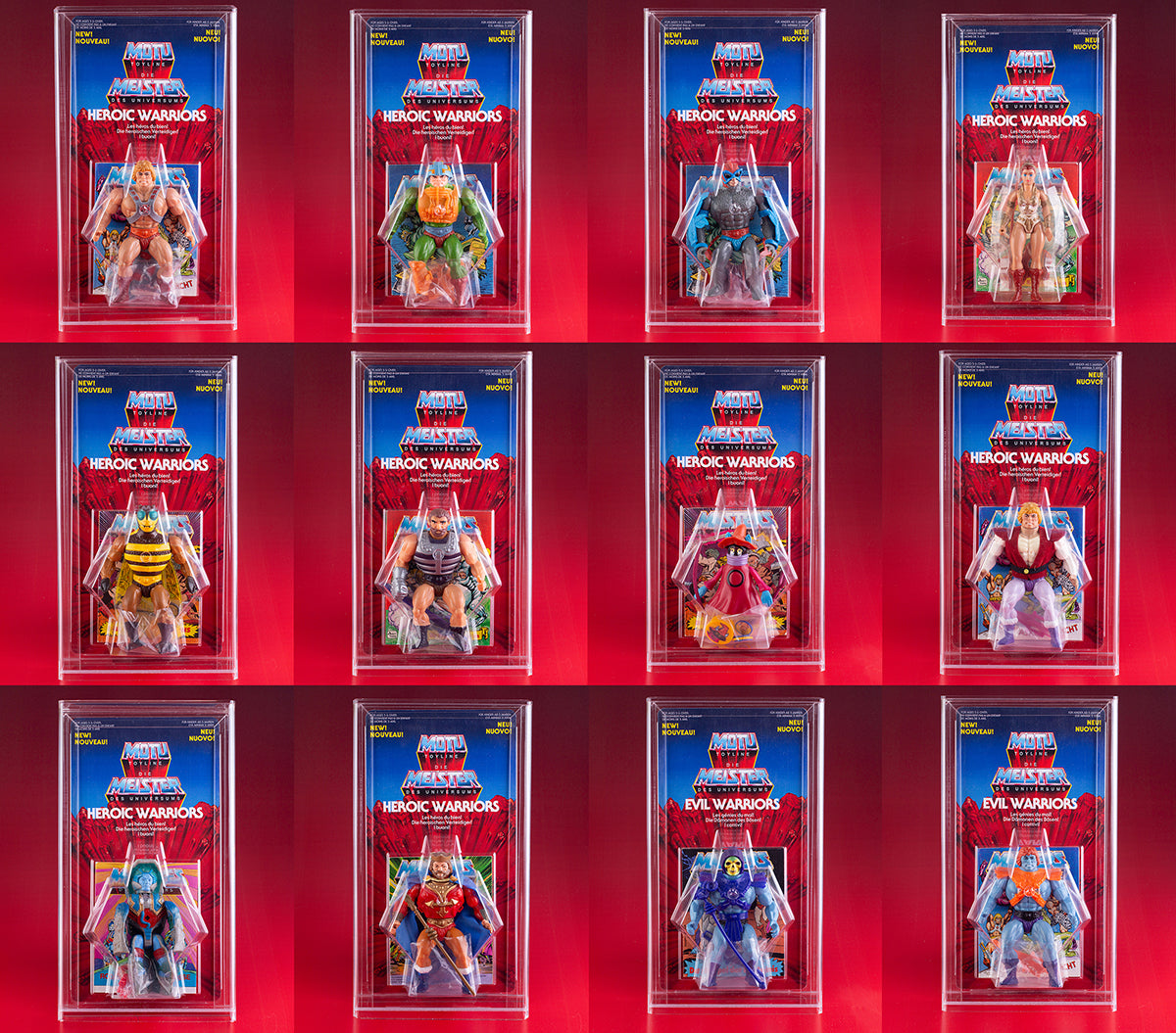 Masters of the Universe Schiebeblister Modell A + Heroic Warriors Karte