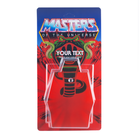 Masters of the Universe Schiebeblister Modell B + US Snake Karte + Name