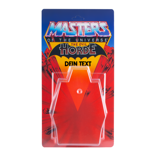 Masters of the Universe Schiebeblister Modell B + US Horde Karte + Name