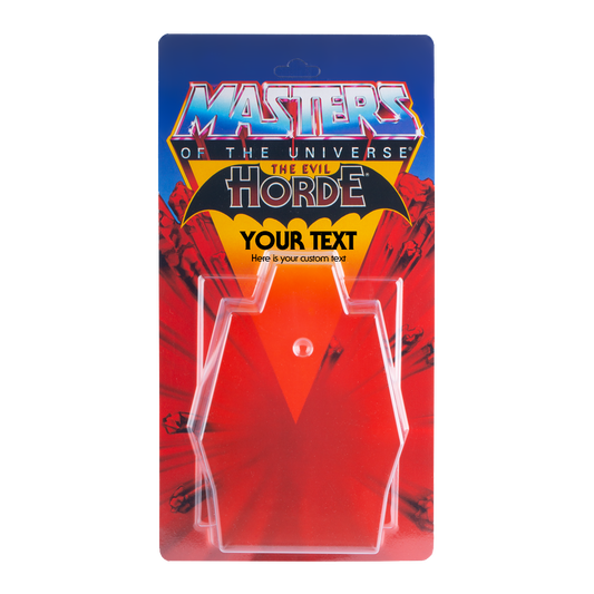 Masters of the Universe Schiebeblister Modell B + US Horde Karte + Name