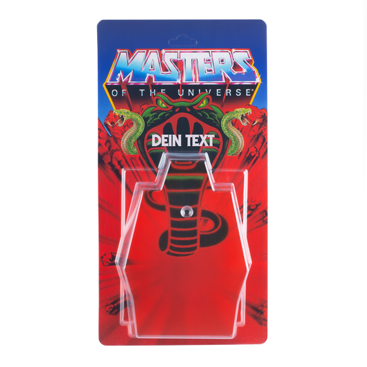 Masters of the Universe Schiebeblister Modell B + US Snake Karte + Name