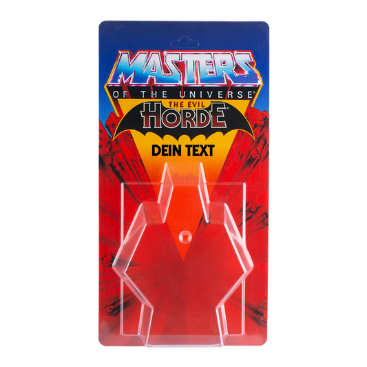 Masters of the Universe Schiebeblister Modell A + US Horde Karte + Name