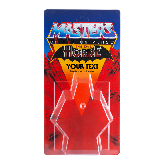 Masters of the Universe Schiebeblister Modell A + US Horde Karte + Name