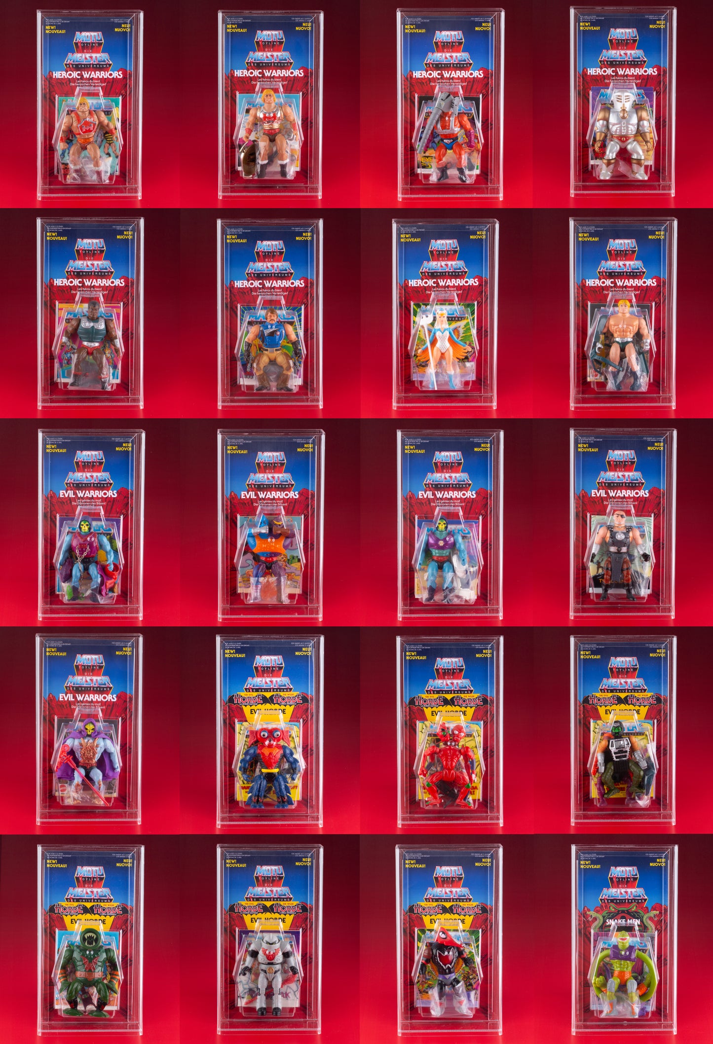 15 x Masters of the Universe Schiebeblister Modell B